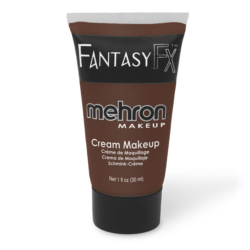 Mehron Makeup Fantasy FX cream Makeup Water Based Halloween Makeup Wolfman Brown Face Paint & Body Paint For Adults 1 fl oz (30ml) (Wolfman Brown)