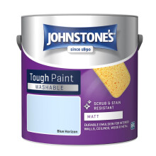 Johnstone's - Washable Paint - Blue Horizon - Matt Finish - Emulsion Paint - Highly Durable - Stain Resistant - 12m2 Coverage per Litre - 2.5L