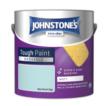 Johnstone's - Washable Paint - New Duck Egg - Matt Finish - Emulsion Paint - Highly Durable - Stain Resistant - 12m2 Coverage per Litre - 2.5L