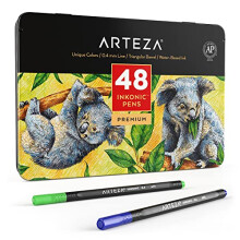 ARTEZA Inkonic Fineliners, Set om 48, 0,4 mm Spets Fineliner, Assorterade Konstpennor