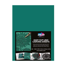 Lino Sheets - A5 Lino Printing Block Sheets - by Zieler - Double-Sided, Easy-Carve Soft Lino Block 210x148x3mm Sheets. - (Pack of 5)