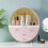 Living And Home (Pink) Dustproof Round Cosmetic Storage Box Organizer 1