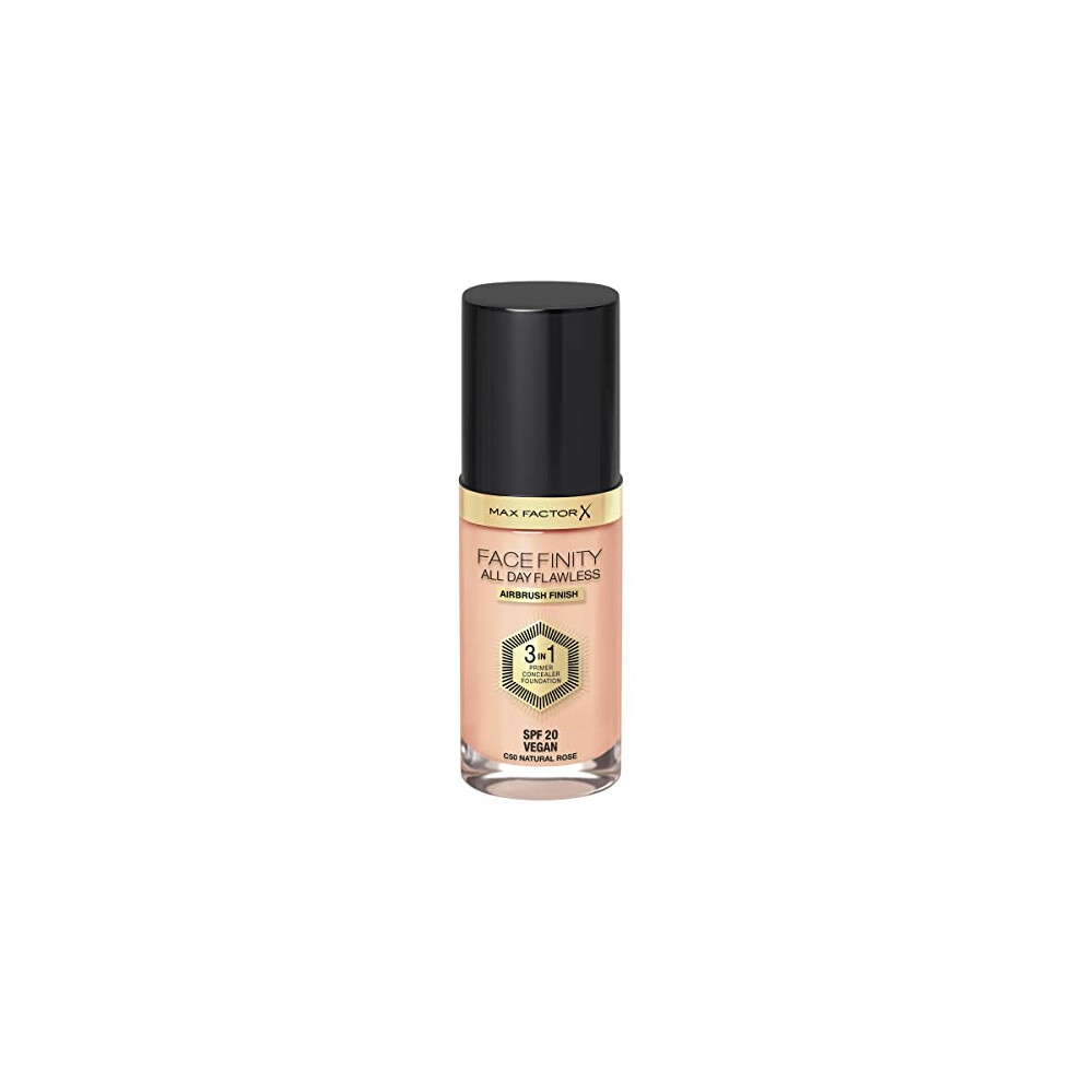 Max Factor Facefinity All Day Flawless 3 In 1 Foundation SPF 20, No 50 Natural