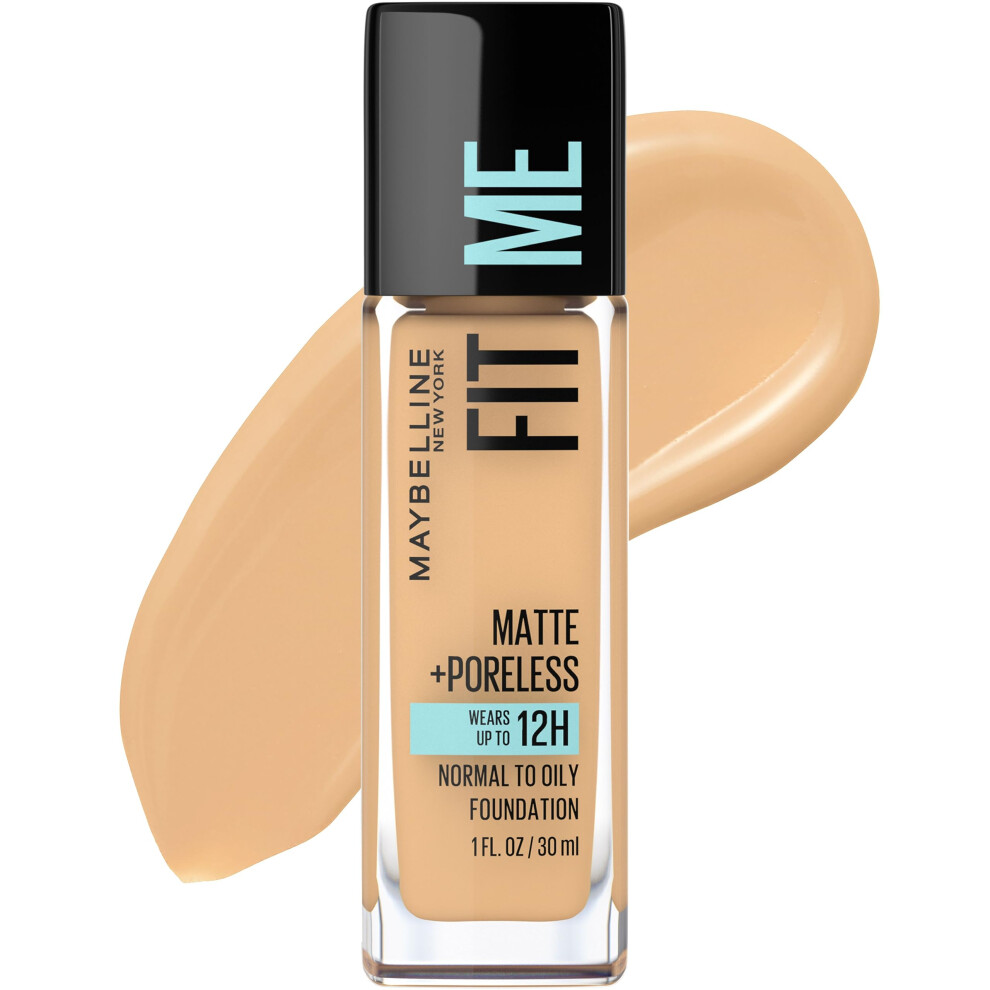 Maybelline Fit Me Matte + Poreless Liquid Oil-Free Foundation Makeup, Soft Tan, 1 count (Packaging May Vary)