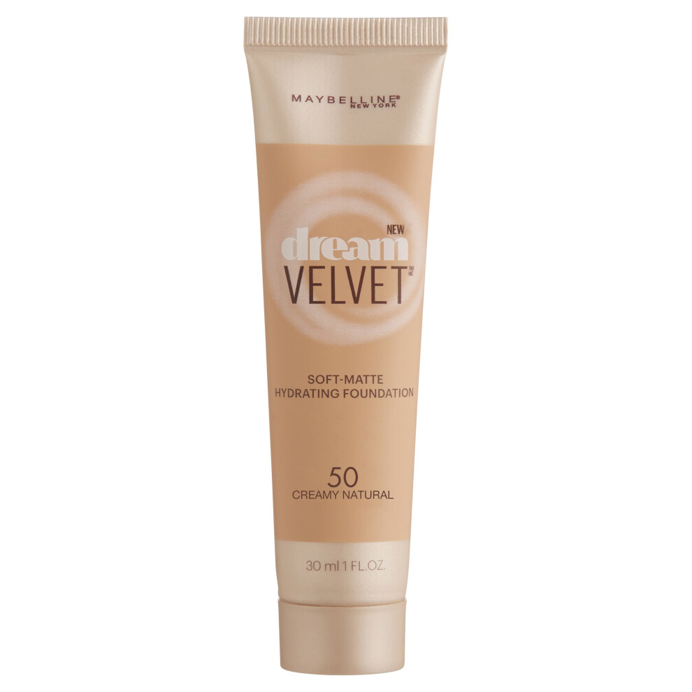 Maybelline New York Dream Velvet Soft-Matte Hydrating Foundation, Creamy Natural, 1 fl. oz.