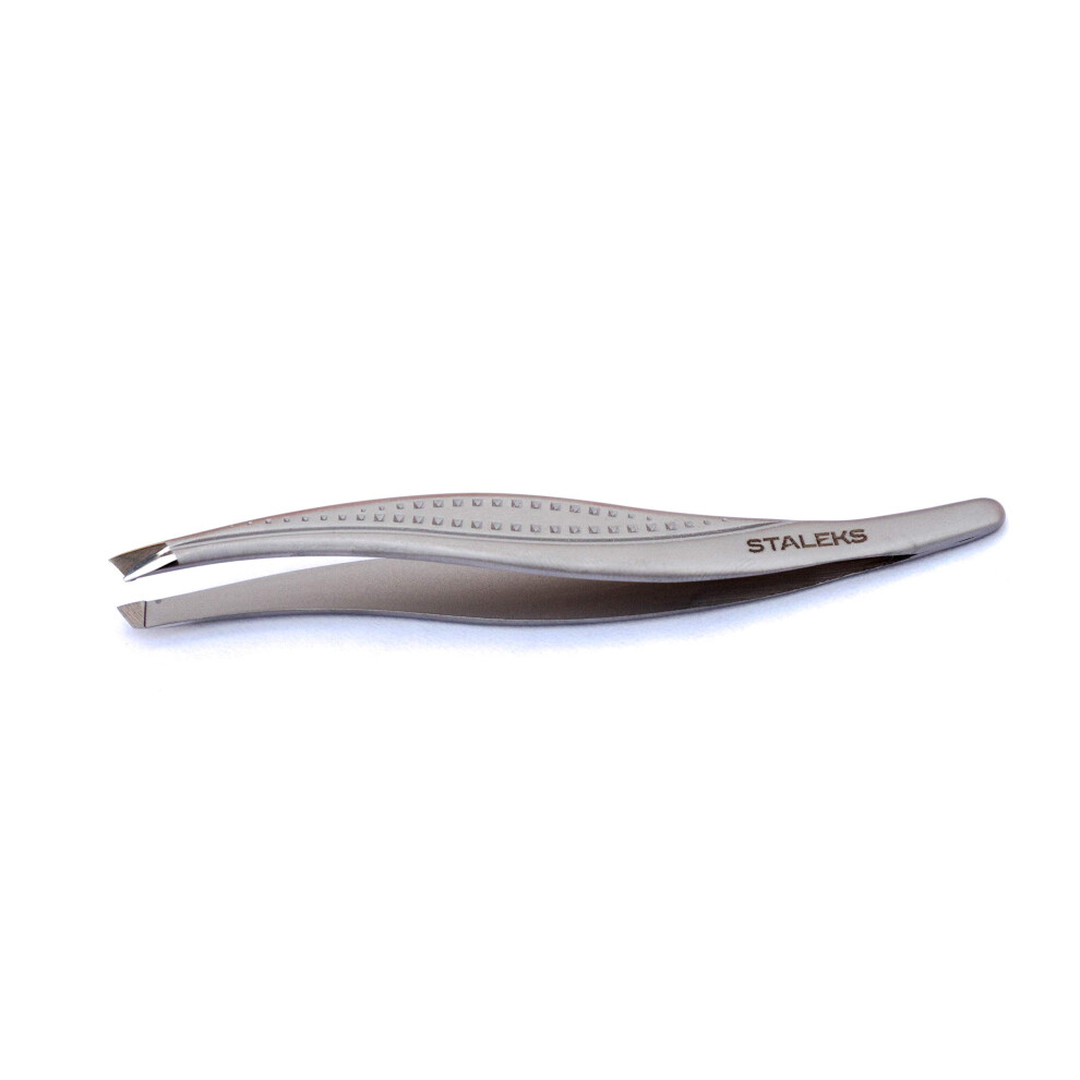 Staleks Classic 123 Eyebrow Tweezers (Wide Slant) Best For Plucking Hair, Apply Fake Eyelashes