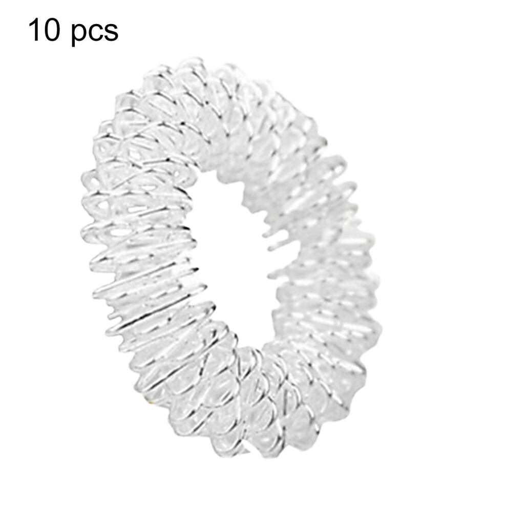 Silver (Silver) 10Pcs Finger Massage Ring Safe Relaxing Metal Stretch Relieve Pain Relaxation Massager For Daily Life