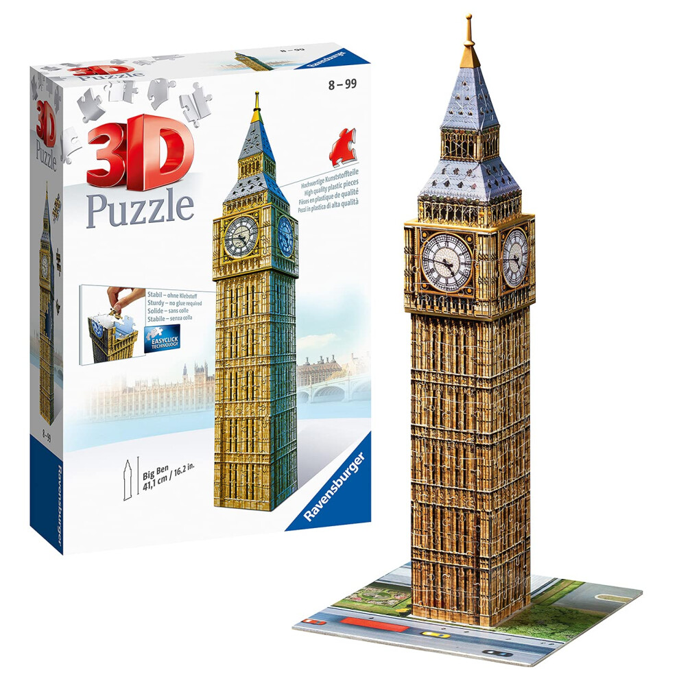 Ravensburger Big Ben 216 Piece 3D Jigsaw Puzzle for Kids and Adults - Easy Click Technology Means Pieces Fit Together Perfectly