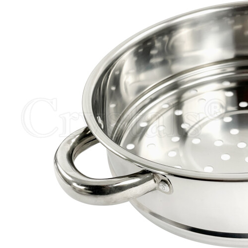 NEW 3PC STAINLESS STEEL STEAMER COOKER POT SET PAN COOK FOOD GLASS LIDS COOKWARE 2