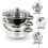 NEW 3PC STAINLESS STEEL STEAMER COOKER POT SET PAN COOK FOOD GLASS LIDS COOKWARE 4