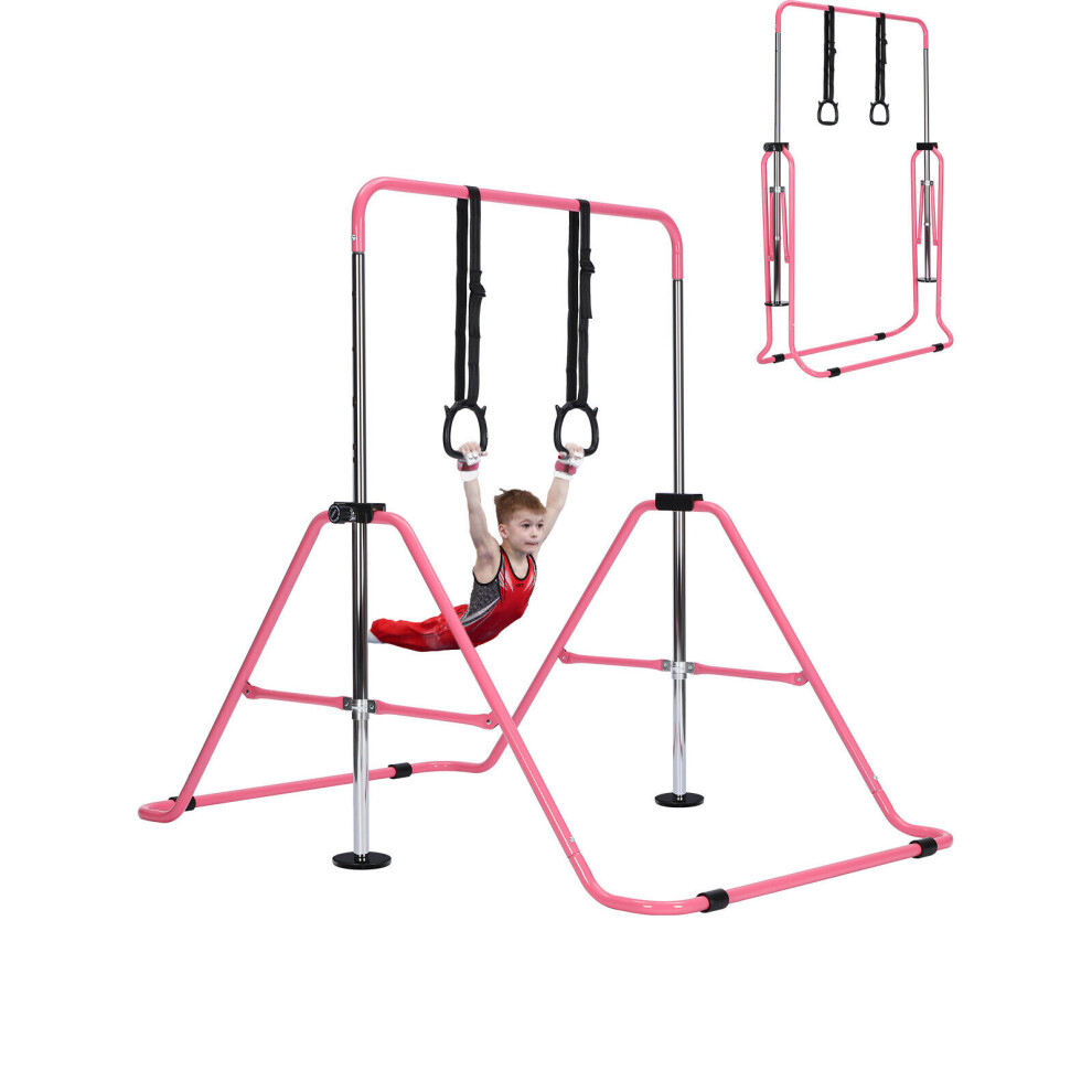 (1?Pink) Adjustable Kid Gymnastics Bar Training Bar