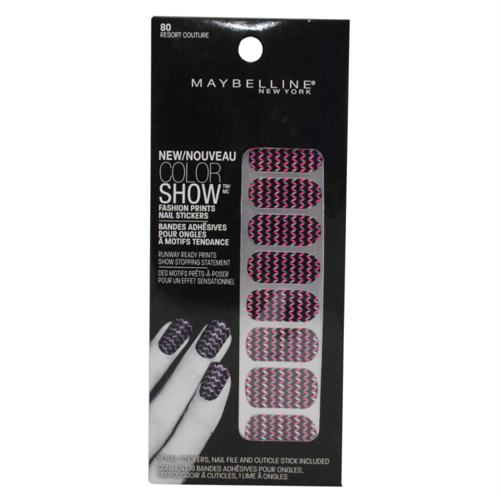 Maybelline Limited Edition color Show Fashion Prints Nail Stickers - 80 Resort couture