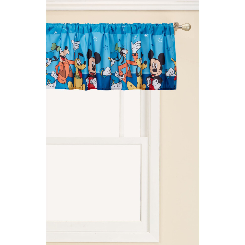 Disney Mickey Mouse Playground Pals Window Valance, Blue 50 x 16