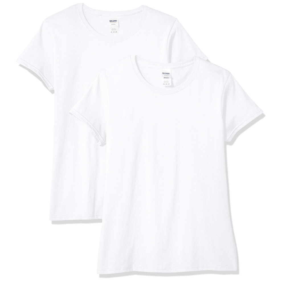 gildan womens Heavy cotton Adult T-shirt, 2-pack T Shirt, White, Medium US