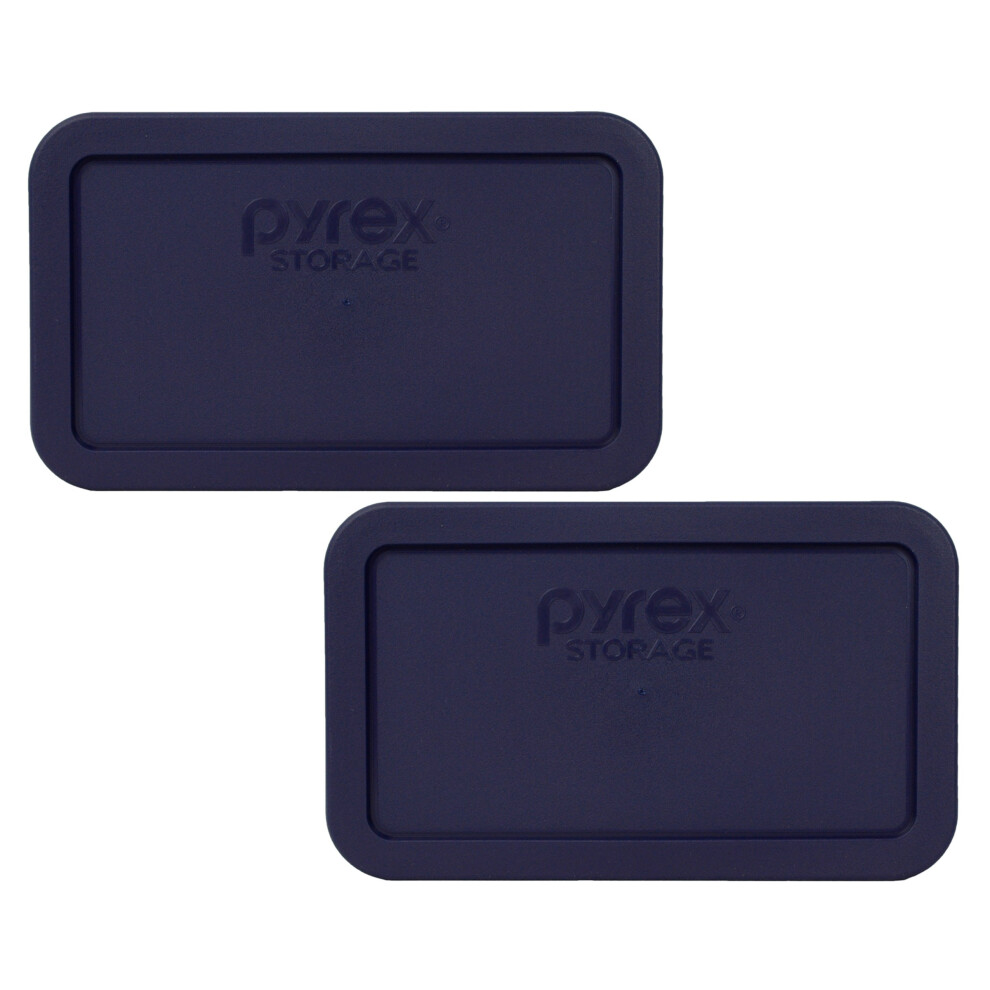 Pyrex Bundle - 2 Items: 7214-Pc 48-cup Dark Blue Plastic Food Storage Lids Made in the USA