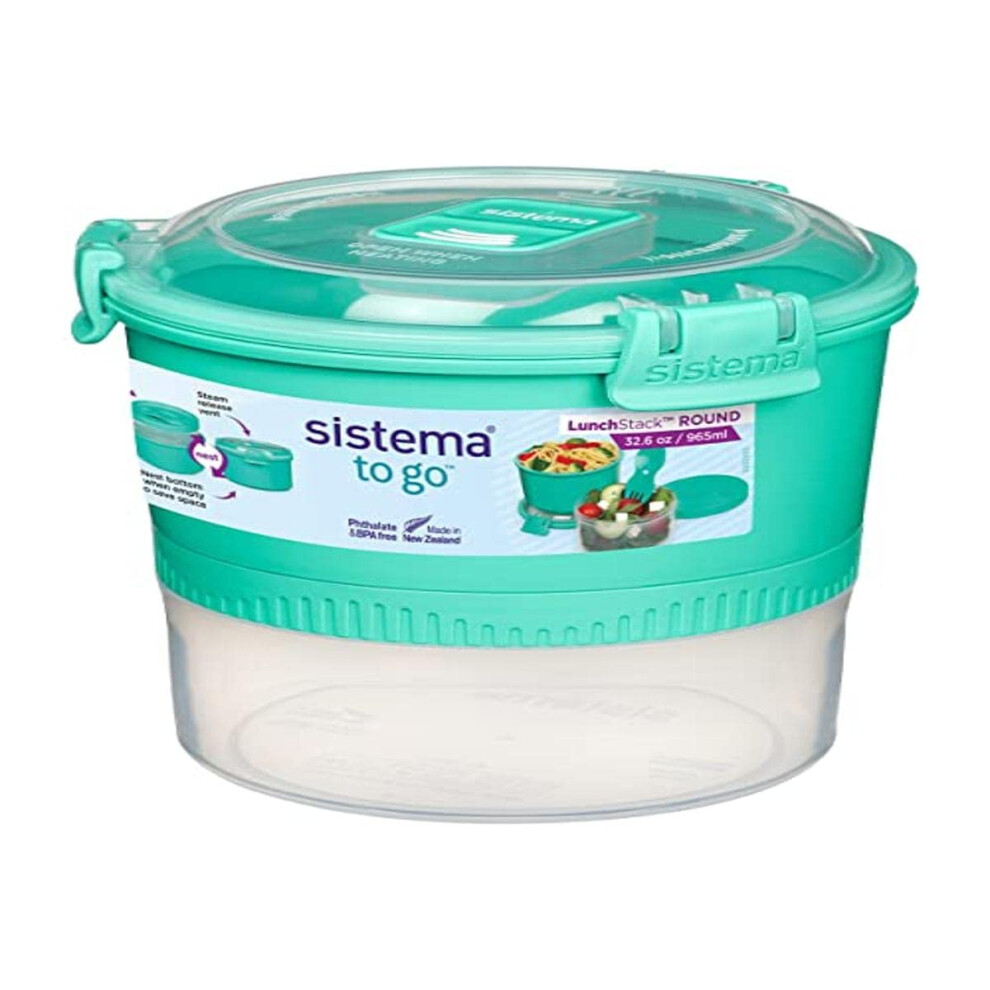 Sistema 965ml Lunch Stack to go, Polypropylene, Assorted colours, 965 ml