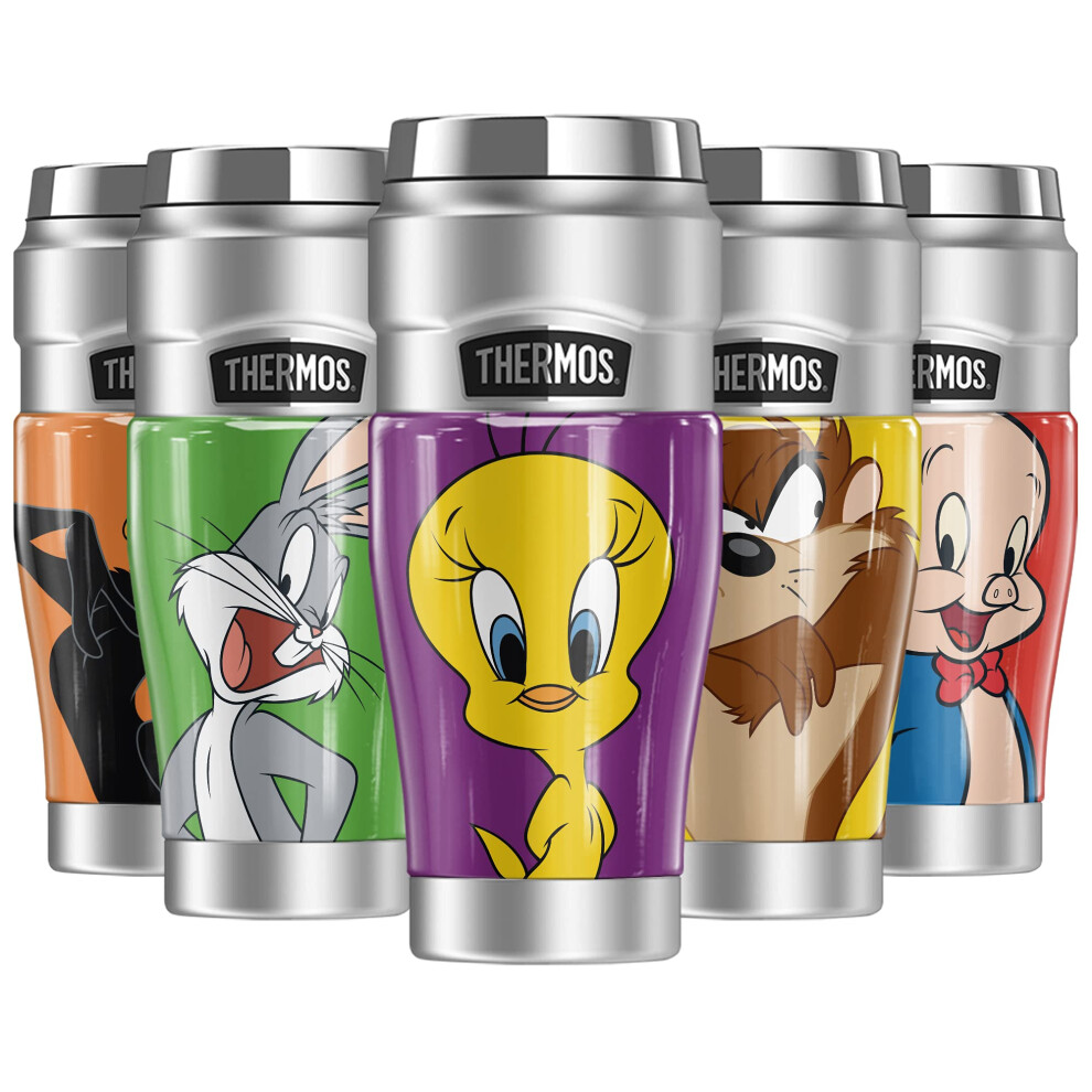 Looney Tunes Tweety Bird Pose, THERMOS STAINLESS KINg Stainless Steel Travel Tumbler, Vacuum insulated & Double Wall, 16oz