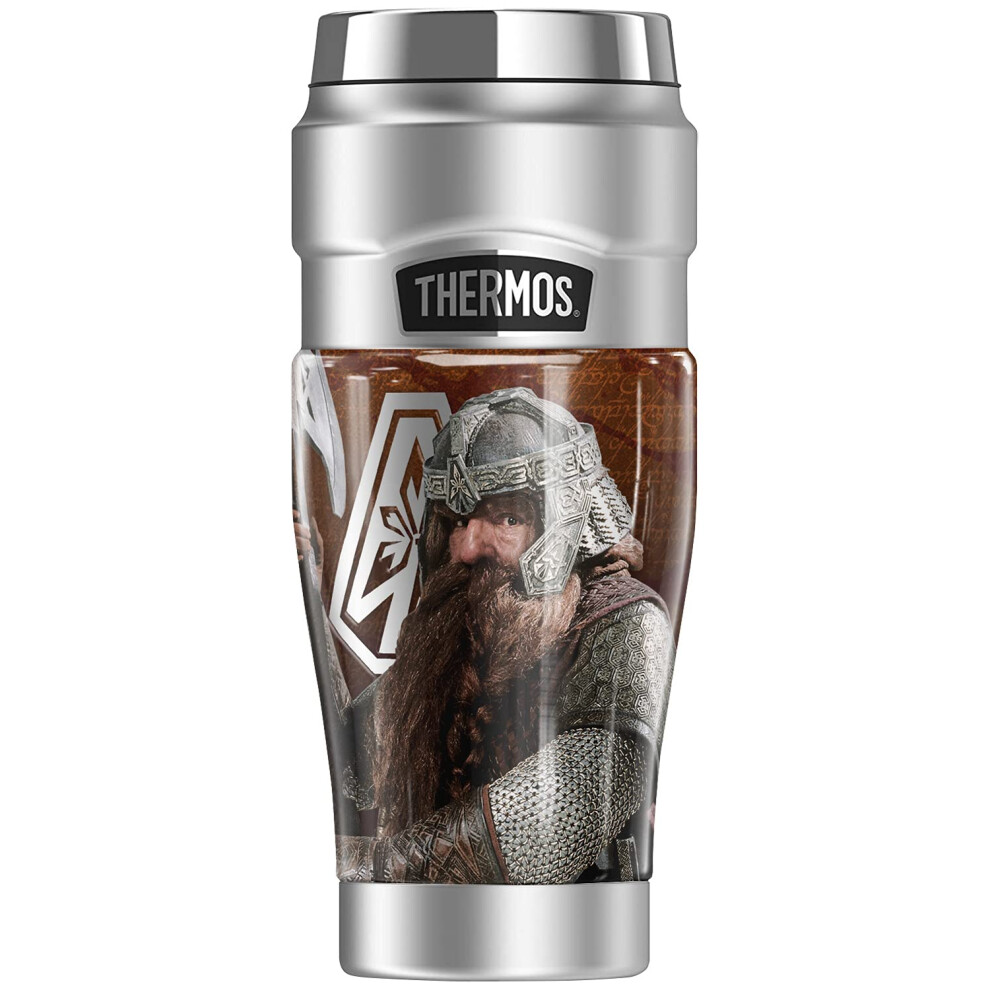 The Lord of The Rings gimli THERMOS STAINLESS KINg Stainless Steel Travel Tumbler, Vacuum insulated & Double Wall, 16oz