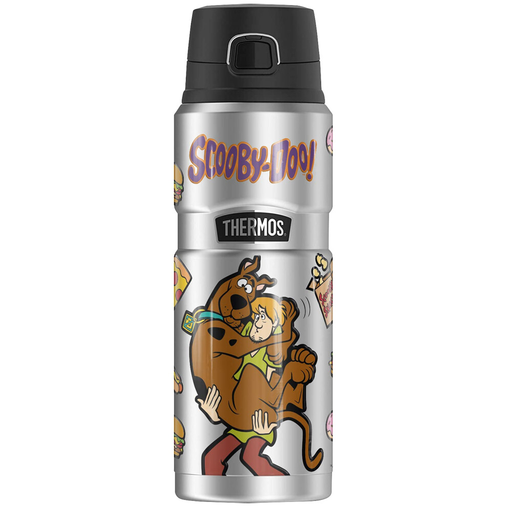 Scooby-Doo Scooby And Shaggy Snacks THERMOS STAINLESS KINg Stainless Steel Drink Bottle, Vacuum insulated & Double Wall, 24oz