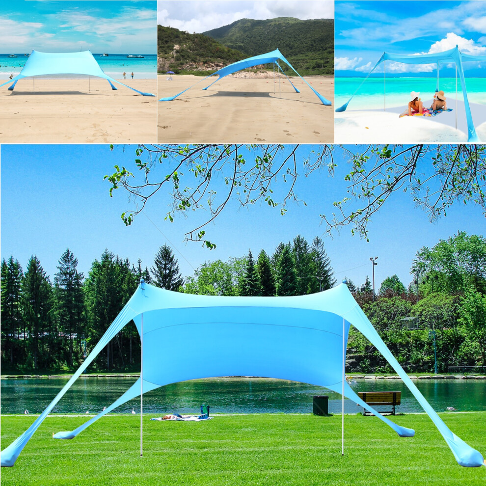 Beach Tent Family Sun Shade 4-6 Person Shelter Camping Canopy UPF50+