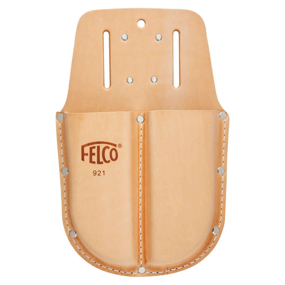 Felco 921 double side by side leather holster with Loop and clip for secateurs