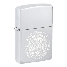 Genuine Zippo lighter King Charles Coronation Special Edition High polish chrome