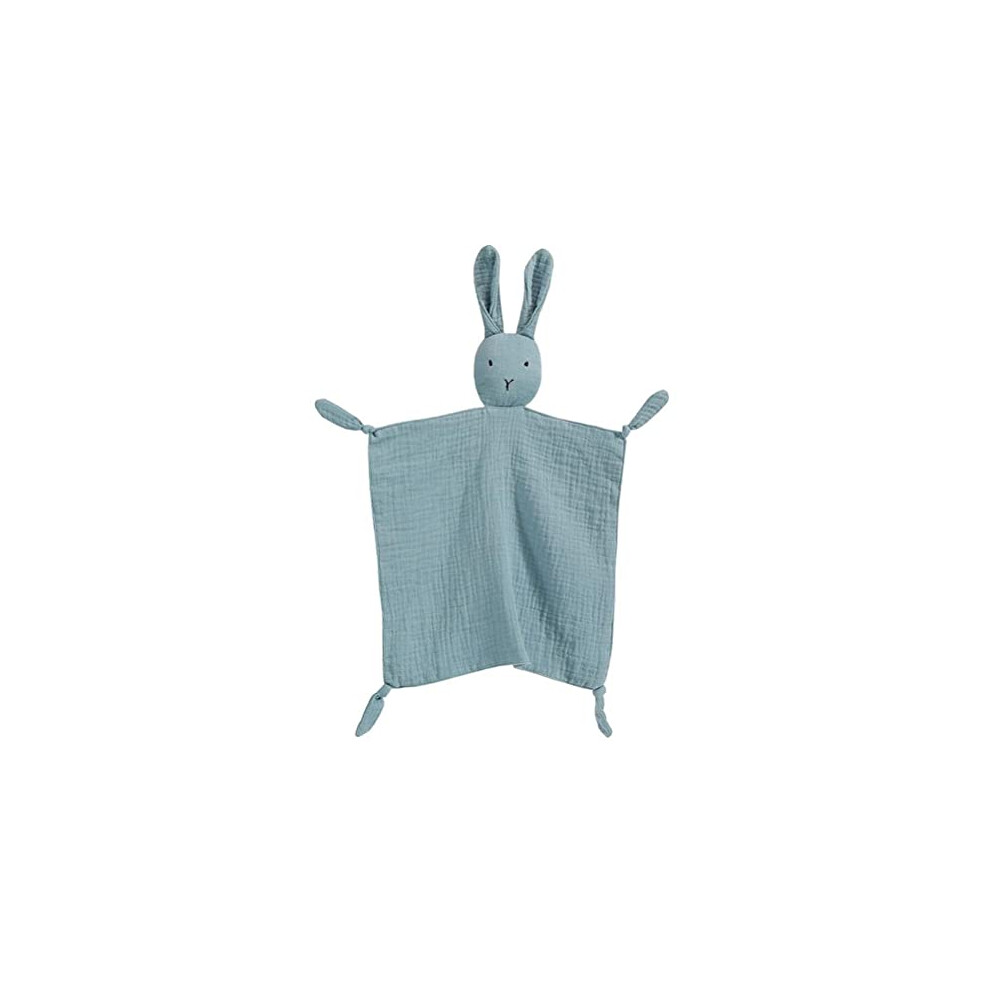 Organic Cotton Muslin Lovey Blanket, Organic Cotton Muslin Bunny Security Blanket Soft & Breathable Lovie Baby Gifts For Boys And Girls Peipeiwu
