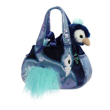 Aurora Mora Pavo Real Peluche Elegante - Compañero de Viaje - Accesorios Estilosos - Multicolor 7 Pulgadas