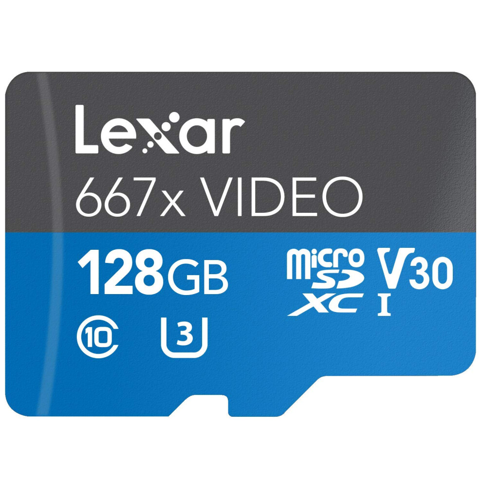 Lexar Professional 667x Video 128GB microSDXC UHS-I Card (LSDMI128VBNA667A)