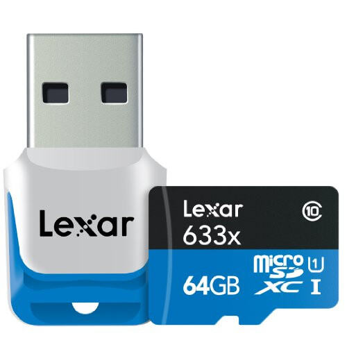 Lexar Lexar High-Performance microSDXC 633x 64GB UHS-I/U1 w/USB 3.0 Reader Flash Memory Card - LSDMI64GBB1NL633R 2