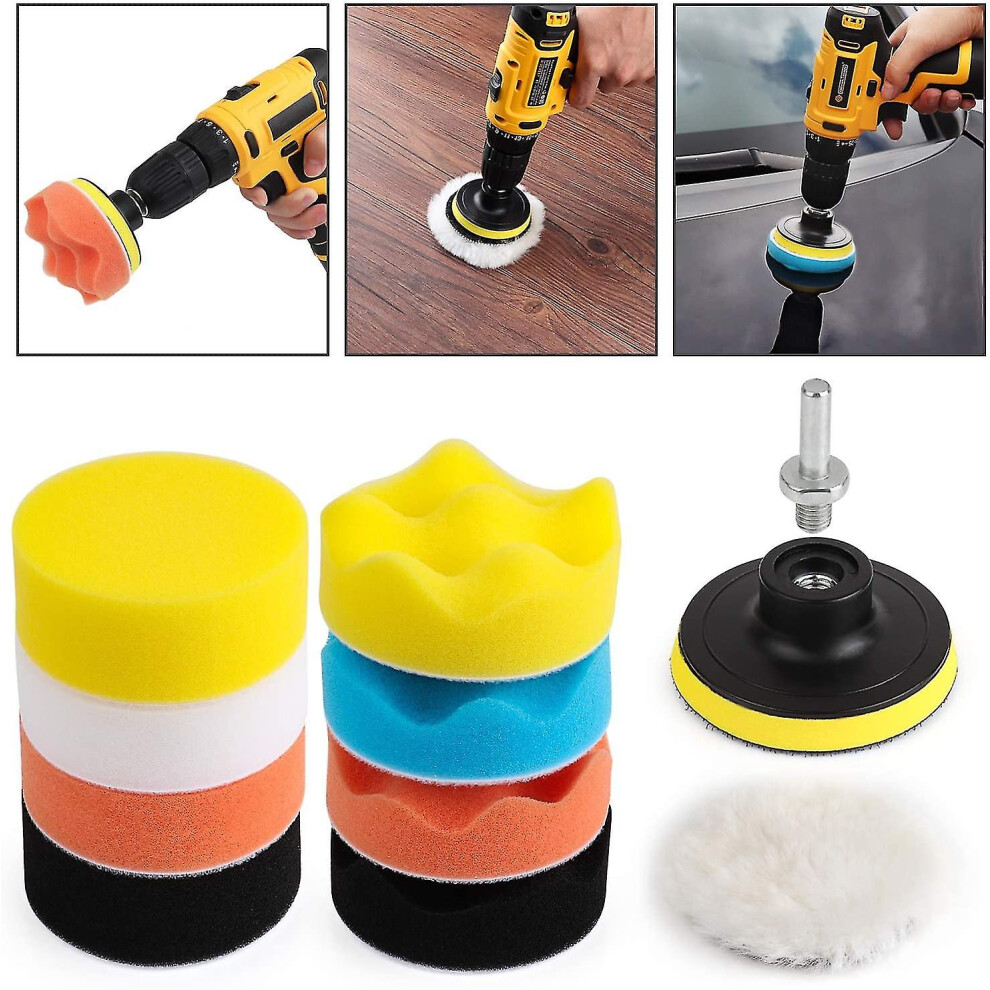 11 Pcs Car Buffer Polisher Kit Drill Buffing Kit