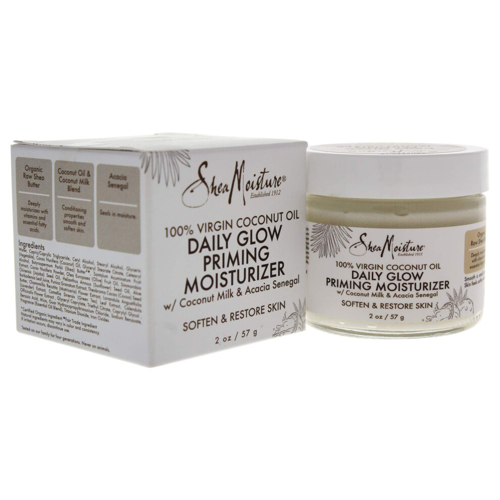 Shea Moisture 100% Virgin coconut Oil Daily glow Priming Moisturizer By Shea Moisture for Unisex -Moisturizer, 2 Ounce