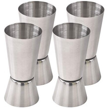 Newk Double Jigger para bartending 1/2 e 1 oz (15 e 30 ml) Coquetel de a   o inoxid   vel Medindo (conjunto de 4)