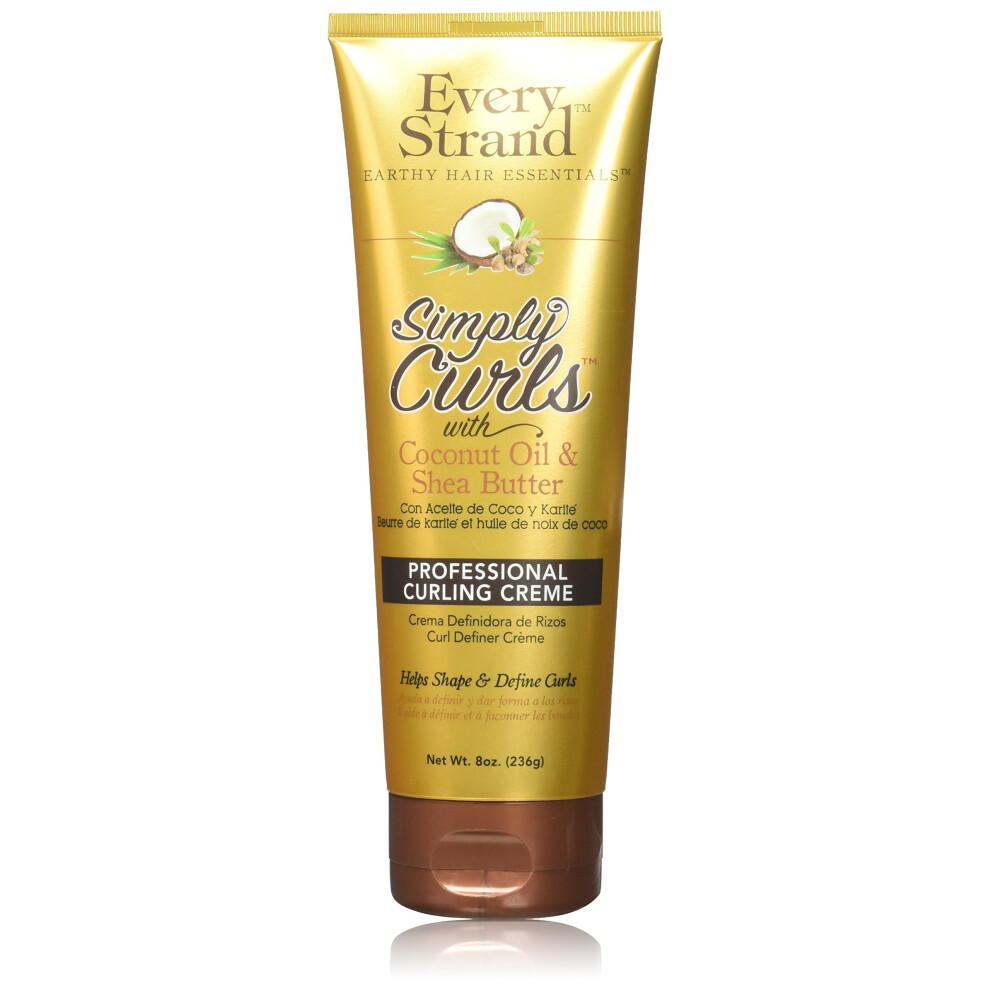 Every Strand Curling Creme Simply Curls Coconut Oil And Shea Butter, 8 Oz.