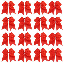 16 Stck 20,3 cm groe Cheer-Haarschleifen, Pferdeschwanz-Halter, elastisches Band, handgefertigt, fr Cheerleading, Teenager-Mdchen, College-Sport