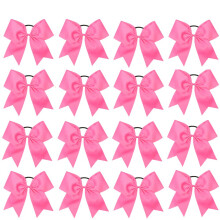 16 Stck 20,3 cm groe Cheer-Haarschleifen, Pferdeschwanz-Halter, elastisches Band, handgefertigt, fr Cheerleading, Teenager-Mdchen, College-Sport