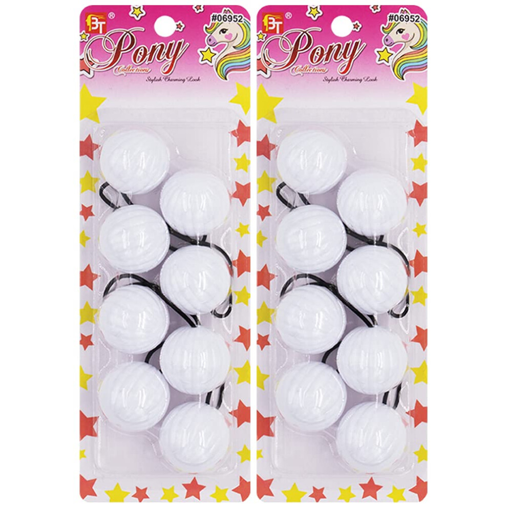 Stuks Haarelastiekjes 40 Mm Grote Bal Bubbel Paardenstaarthouders Kleurrijke Elastische Accessoires Voor Kinderen Meisjes Vrouwen Alle Leeftijden (Wit-image