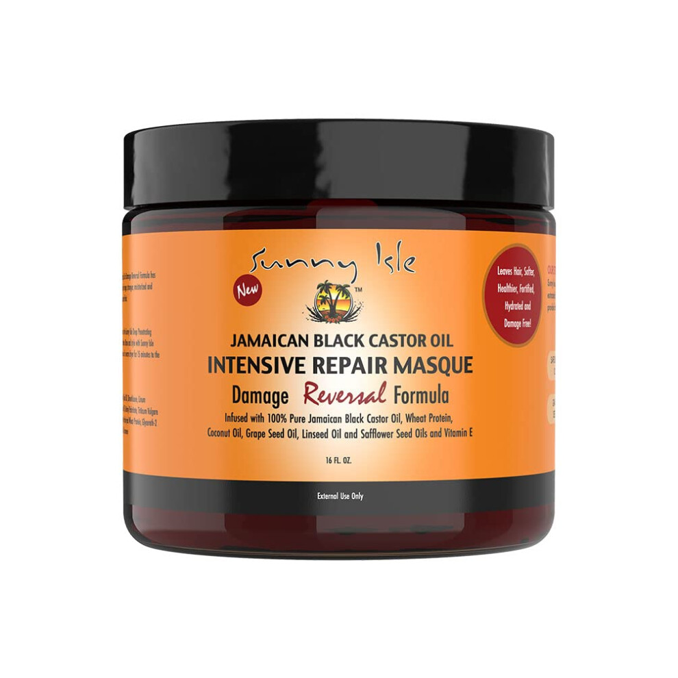 Sunny Isle Black Jamaican Castor Oil Intensive Repair Masque, Coconut, 16 Fl Oz