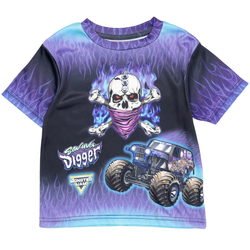 Monster Jam Son-uva Digger Toddler Boys graphic T-Shirt Blue 2T