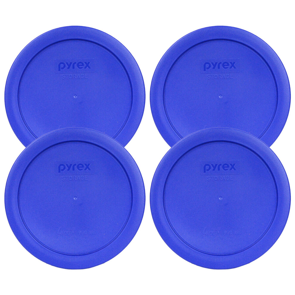 Pyrex 7201-Pc Round 4 cup Storage Lid for glass Bowls (4, Light Blue)