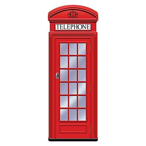 Beistle Red Phone Box Jointed Cutout-1 Pc  Multicolored