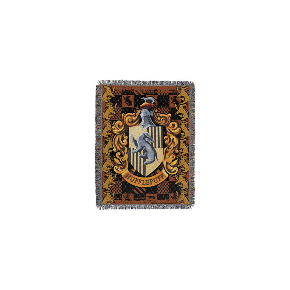 Harry Potter Woven Tapestry Throw Blanket, 48 x 60 Inches, Hufflepuff Crest