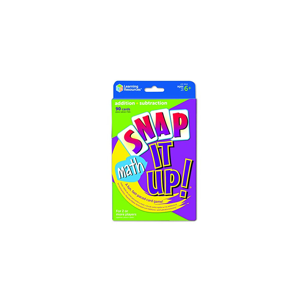 Learning Resources Snap It Up! Math: Addition and Subtraction Card Game,90 Cards, 2-6 players, Grades 1+, Ages 6+