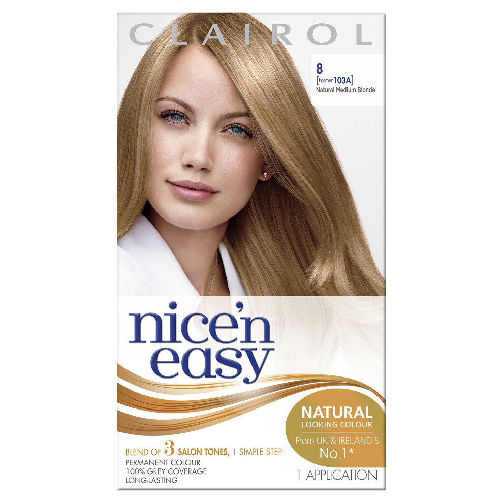 clairol Nicen Easy Permanent Hair Dye 103a8 Natural Medium Blonde