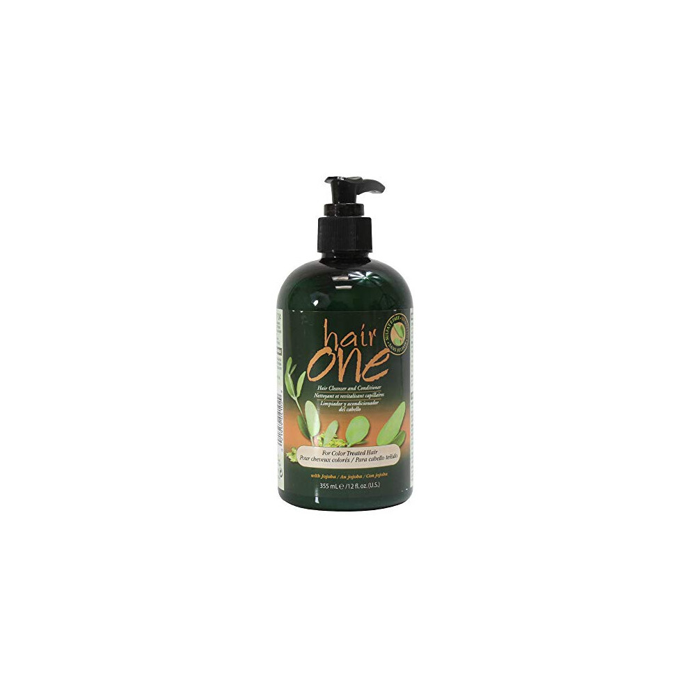 Hair One Hair Cleanser and Conditioner for Color Treated Hair with Jojoba 355ml / 12oz"Pack of 2"