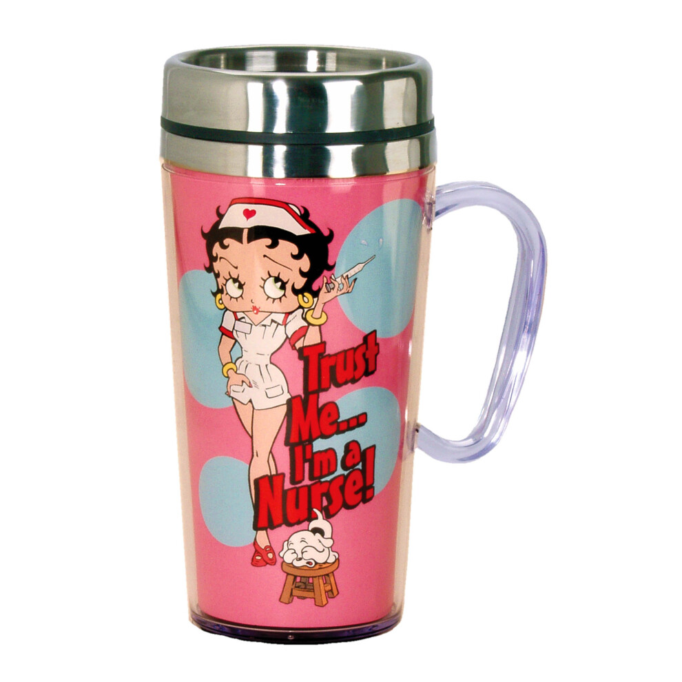 Spoontiques - Tazza Da Viaggio Termica - Tazza Da Caff Betty Boop Nurse - Regalo Per Gli Amanti Del Caff - Tazza Da Caff Divertente - 14 Oz -