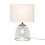Litecraft Table Lamp Clear Base With Natural Drum Shade - Satin Nickel 1