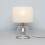 Litecraft Table Lamp Clear Base With Natural Drum Shade - Satin Nickel 3