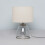 Litecraft Table Lamp Clear Base With Natural Drum Shade - Satin Nickel 4