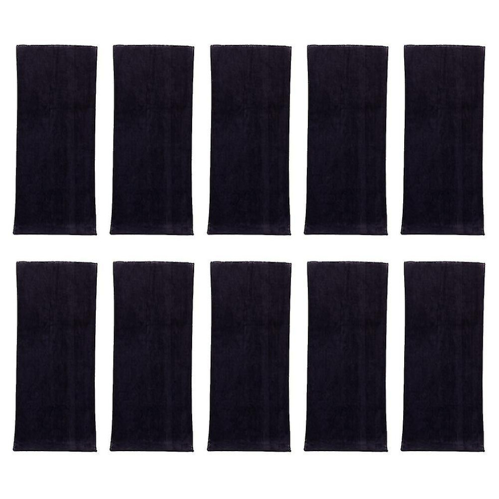 (black) Salon Hair Towels 10 Pack - Fast Drying Towel For Hair, Hands, Face Use At Home, Salon, Spa, Barber A